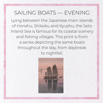 Laden Sie das Bild in den Galerie-Viewer, SAILING BOATS — EVENING: Japanese Greeting Card
