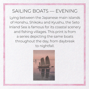 SAILING BOATS — EVENING: Japanese Greeting Card