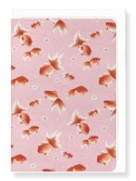 Laden Sie das Bild in den Galerie-Viewer, GOLDFISH PATTERN (C.1930) Japanese Greeting Card
