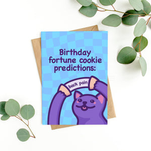 Back Pain Funny Cat Birthday Card