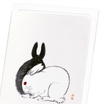 Laden Sie das Bild in den Galerie-Viewer, COUPLE OF RABBITS: Japanese Greeting Card
