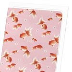 Laden Sie das Bild in den Galerie-Viewer, GOLDFISH PATTERN (C.1930) Japanese Greeting Card
