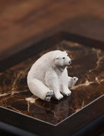 Carica l&#39;immagine nel visualizzatore di Gallery, Gohobi Handmade Ceramic YiXing Clay Animals Ornament Tea pet: Polar bear
