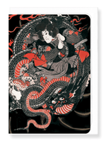 Laden Sie das Bild in den Galerie-Viewer, SAMURAI ON A DRAGON: Japanese Greeting Card
