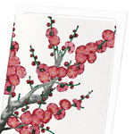 Laden Sie das Bild in den Galerie-Viewer, RED PLUM BLOSSOM: Japanese Greeting Card
