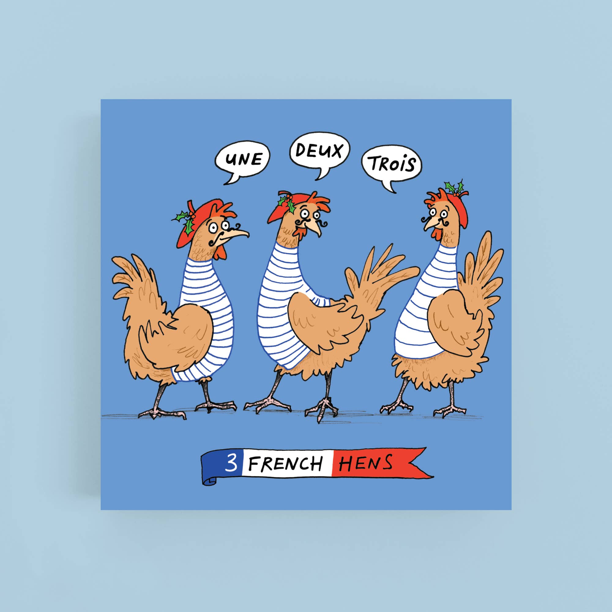 Three French Hens - Christmas Card by Cardinky