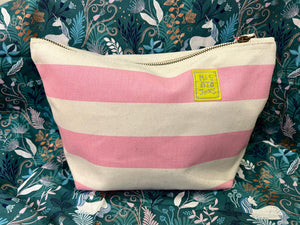 Pink / Natural Stripe Washbag