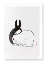 Laden Sie das Bild in den Galerie-Viewer, COUPLE OF RABBITS: Japanese Greeting Card
