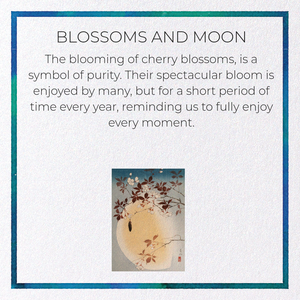 BLOSSOMS AND MOON: Japanese Greeting Card