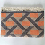 Carica l&#39;immagine nel visualizzatore di Gallery, Camden Soft Cotton Jacquard Throw: Marigold Orange on Taupe
