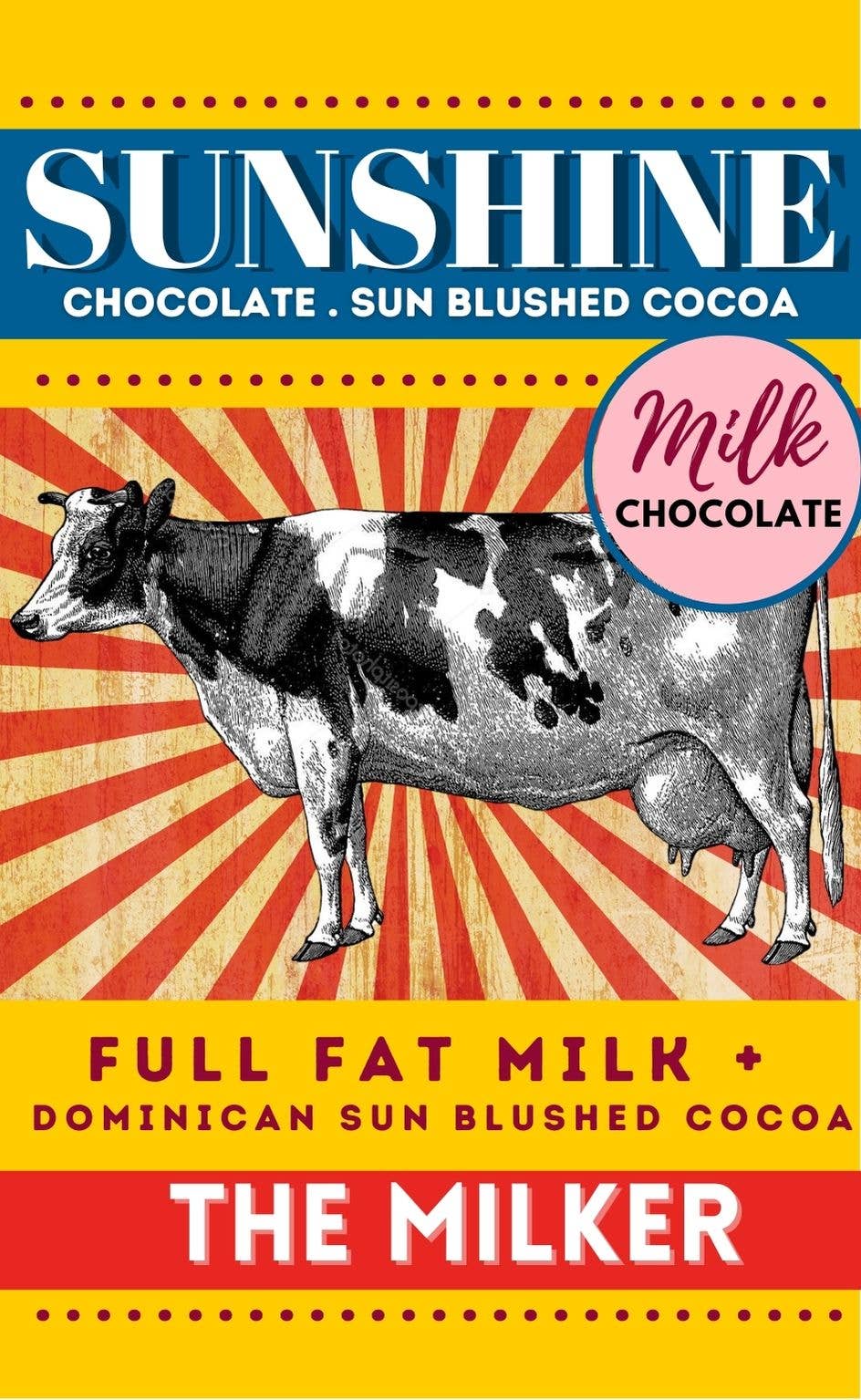 Sunshine Chocolate The Milker - milk chocolate melt bar