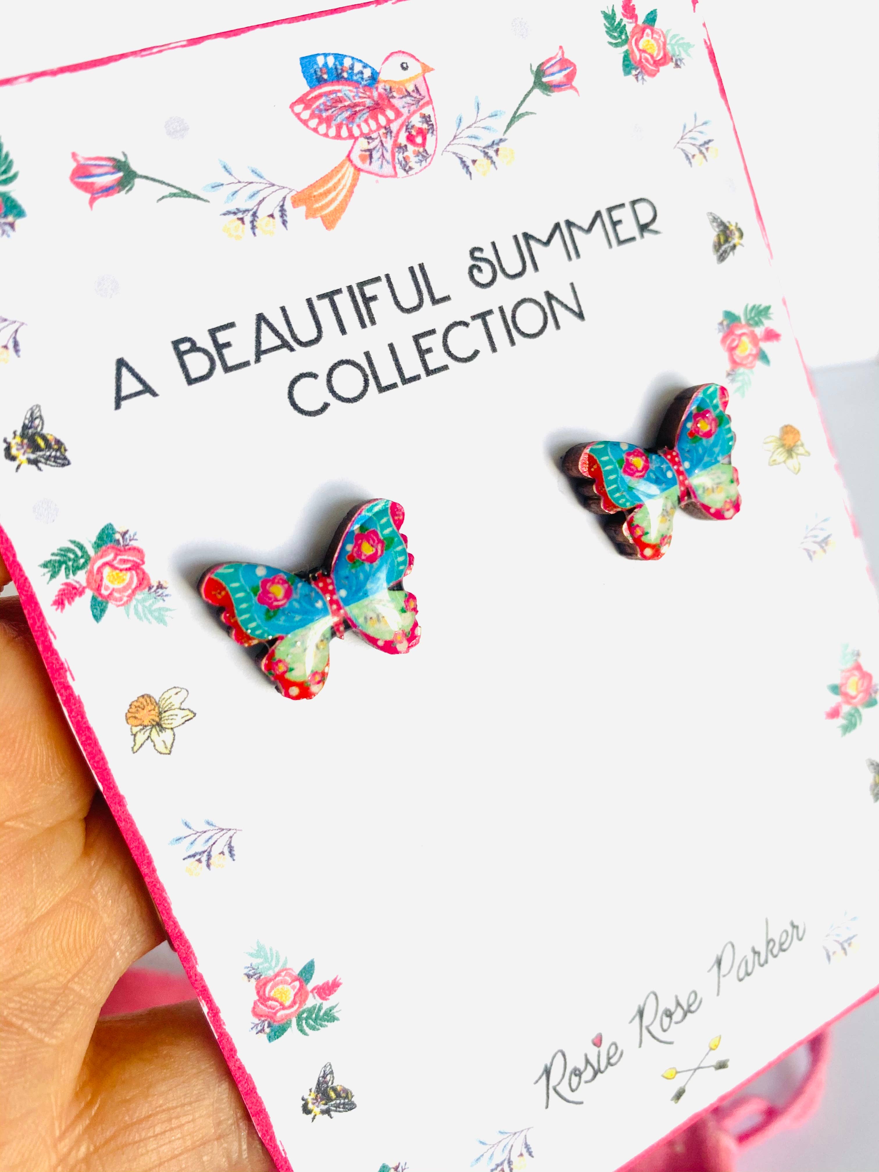 Pretty small butterfly stud earrings