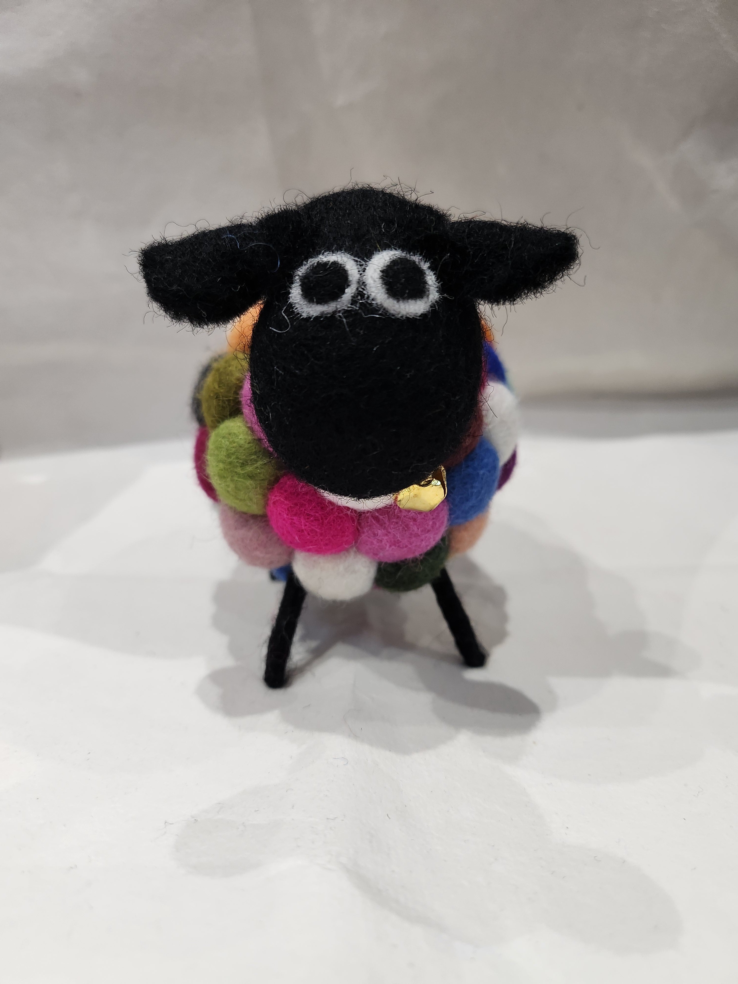 Sally Felt Wool Sheep - Rainbow