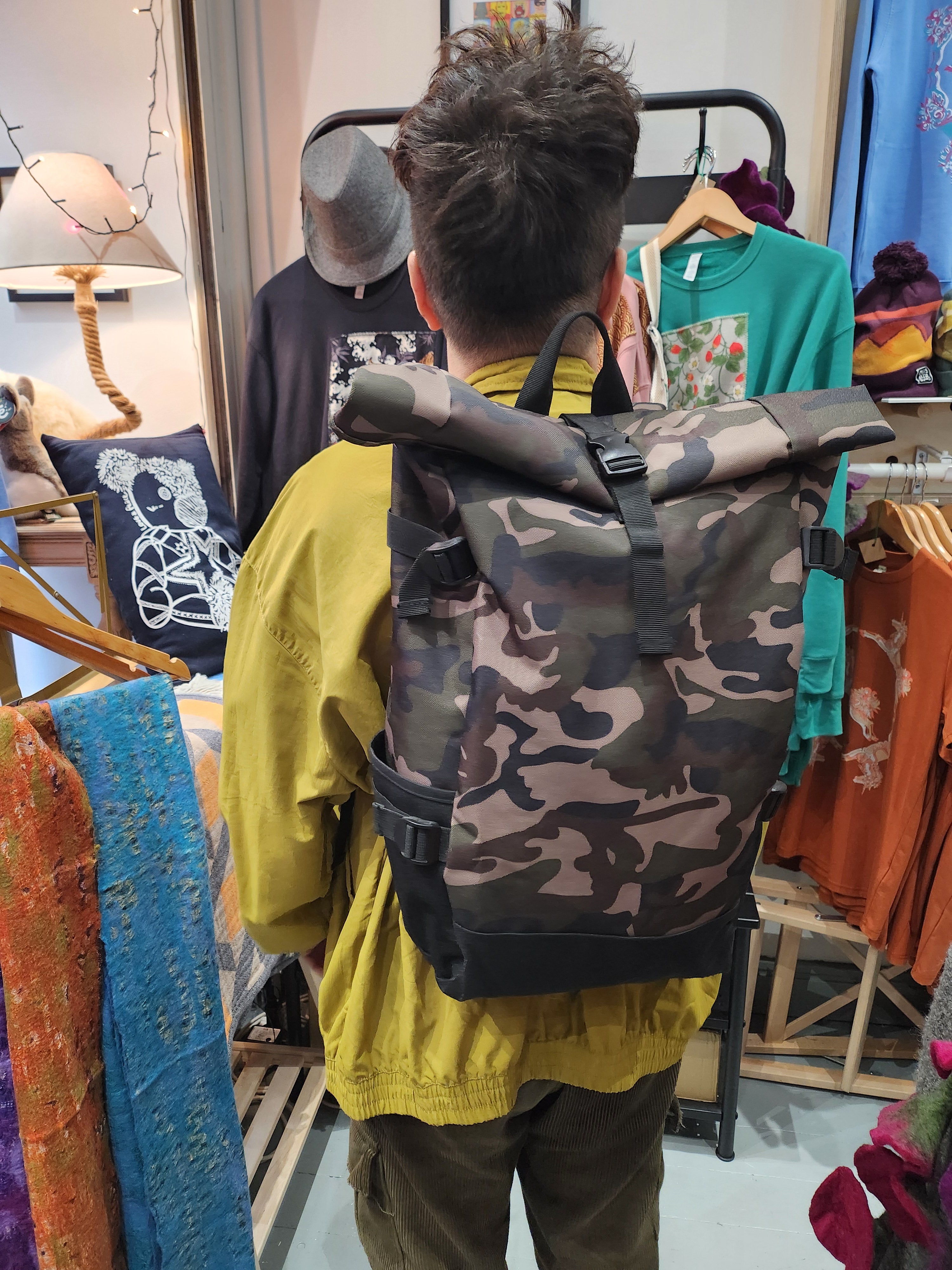 Jungle Camo Roll-top Backpack