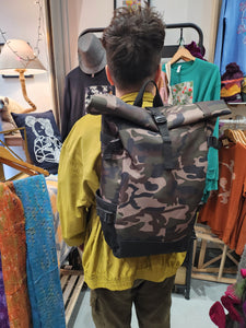 Jungle Camo Roll-top Backpack