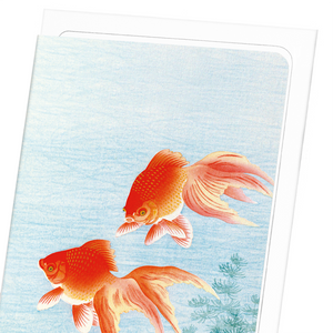 COUPLE OF GOLDFISH: Japanese Greeting Card