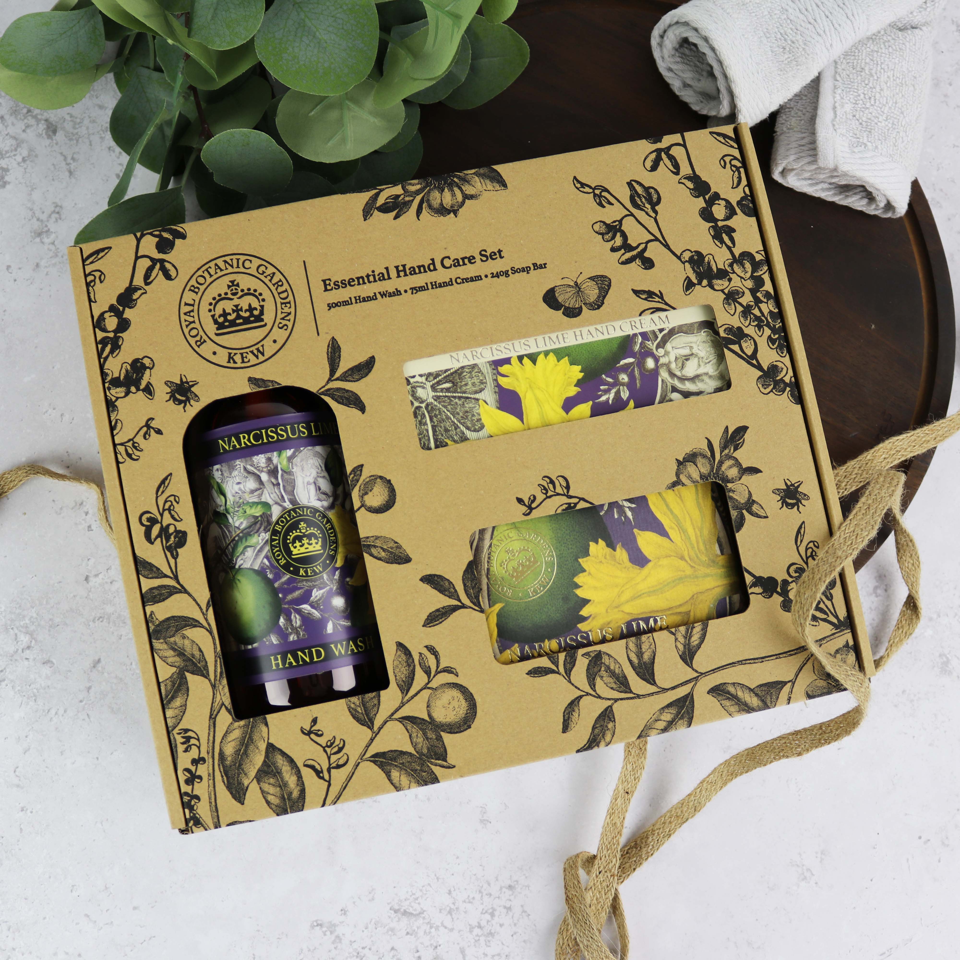 Kew Gardens Narcissus Lime Essential Hand Care Gift Box