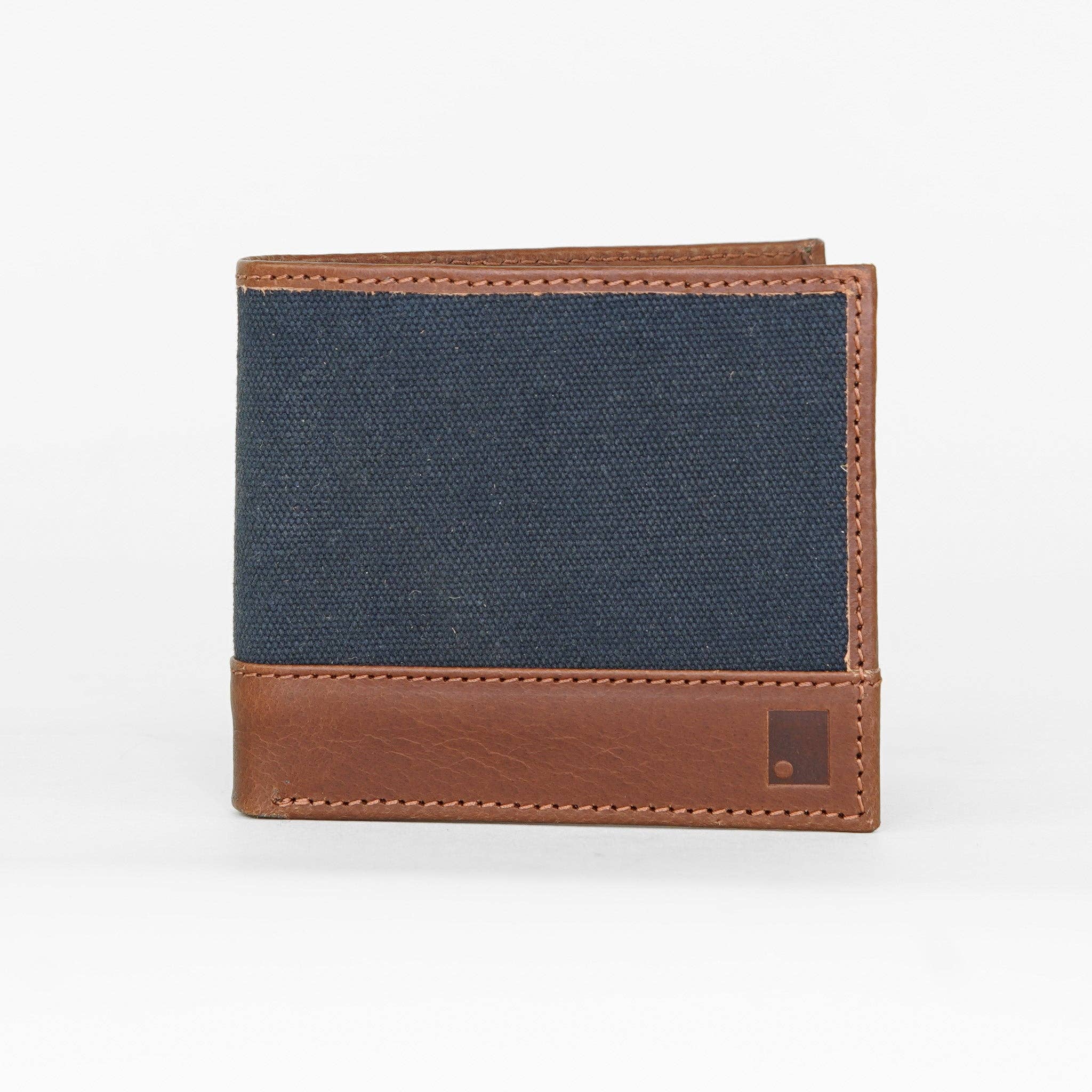 Navy Waxed Canvas Wallet