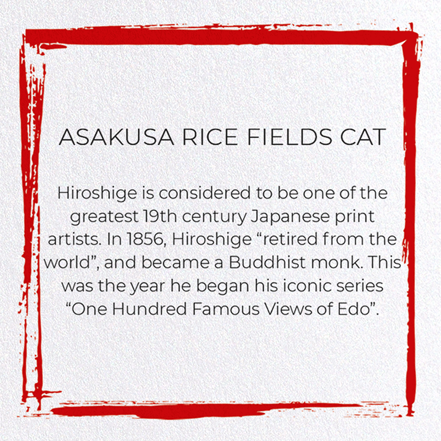 ASAKUSA RICE FIELDS CAT: Japanese Greeting Card