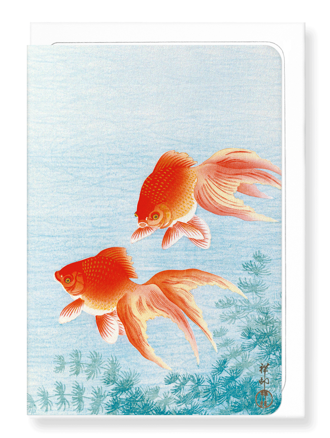 COUPLE OF GOLDFISH: Japanese Greeting Card