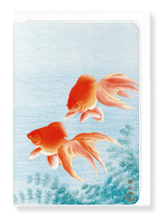 Laden Sie das Bild in den Galerie-Viewer, COUPLE OF GOLDFISH: Japanese Greeting Card
