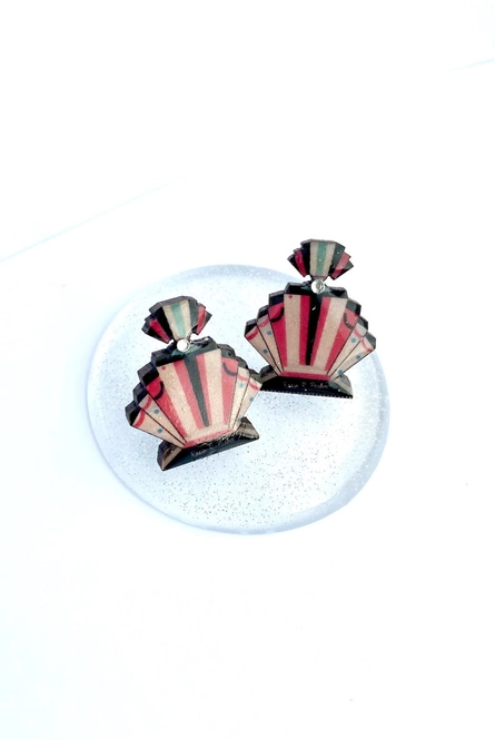 Art deco modern retro vintage quirky perfume stud earrings by Rosie Rose Parker