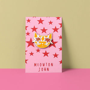 Meowton John Cat Musician Pin