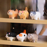 Load image into Gallery viewer, Gohobi Handcrafted Wooden Dogs and Cats Ornament: White and Orange Cat
