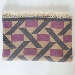 Carica l&#39;immagine nel visualizzatore di Gallery, Camden Soft Cotton Jacquard Throw: Plum Purple on Taupe
