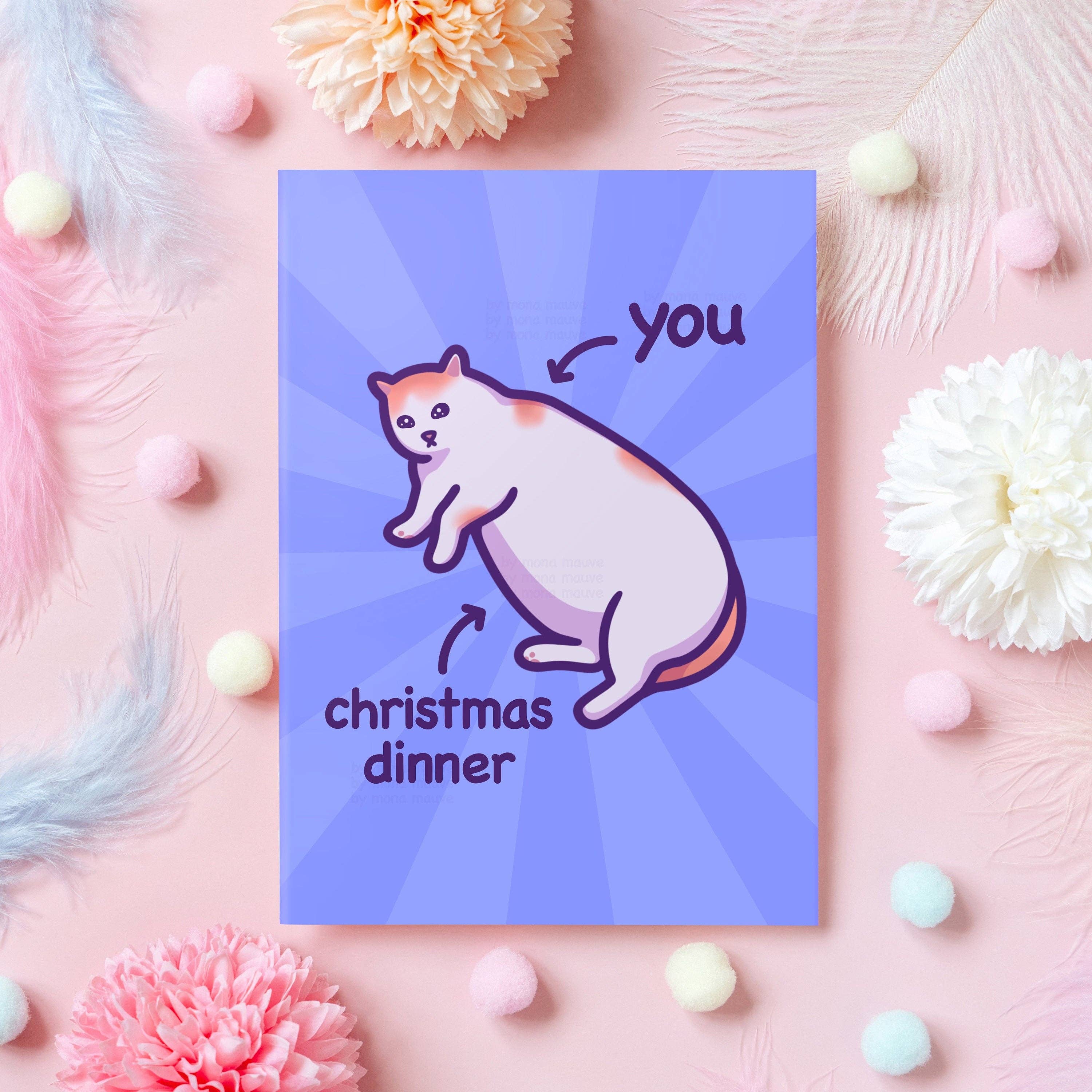 Christmas Dinner - Funny Cat Christmas Card