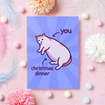 Load image into Gallery viewer, Christmas Dinner - Funny Cat Christmas Card
