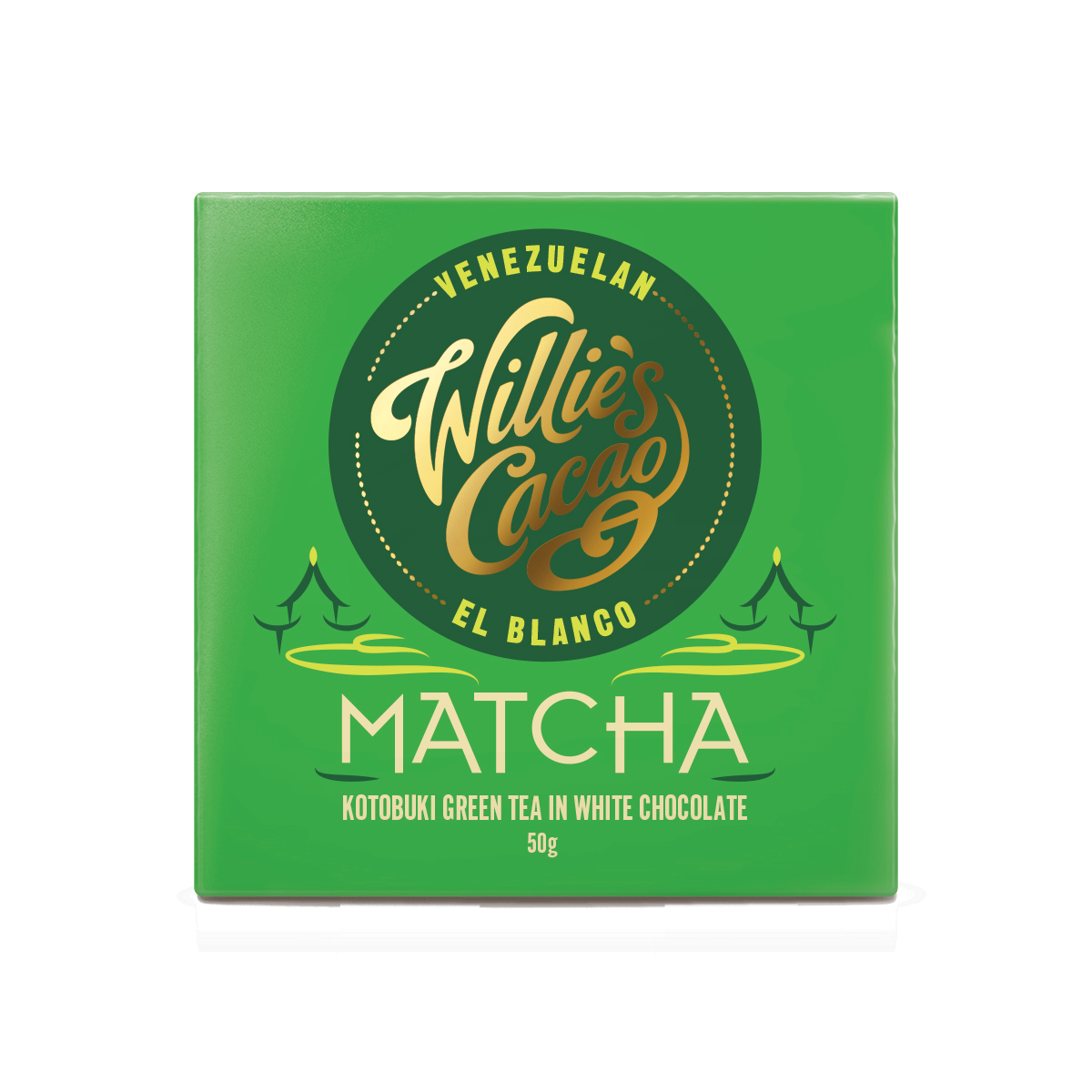 Matcha. White chocolate w. ceremonial grade matcha. 50g bar