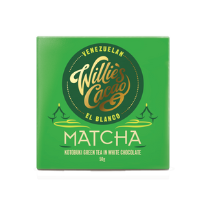 Matcha. White chocolate w. ceremonial grade matcha. 50g bar