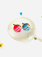 Load image into Gallery viewer, Retro bauble studs Christmas earring studs uk jewellery xmas
