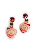 Load image into Gallery viewer, Paris perfume bottle handmade uk quirky statement earrings by Rosie Rose Parker
