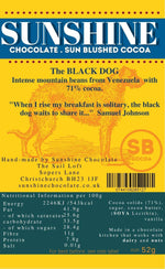 Laden Sie das Bild in den Galerie-Viewer, Sunshine Chocolate Black Dog dark chocolate melt bar
