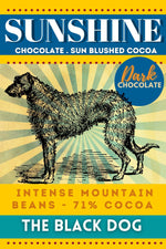 Laden Sie das Bild in den Galerie-Viewer, Sunshine Chocolate Black Dog dark chocolate melt bar
