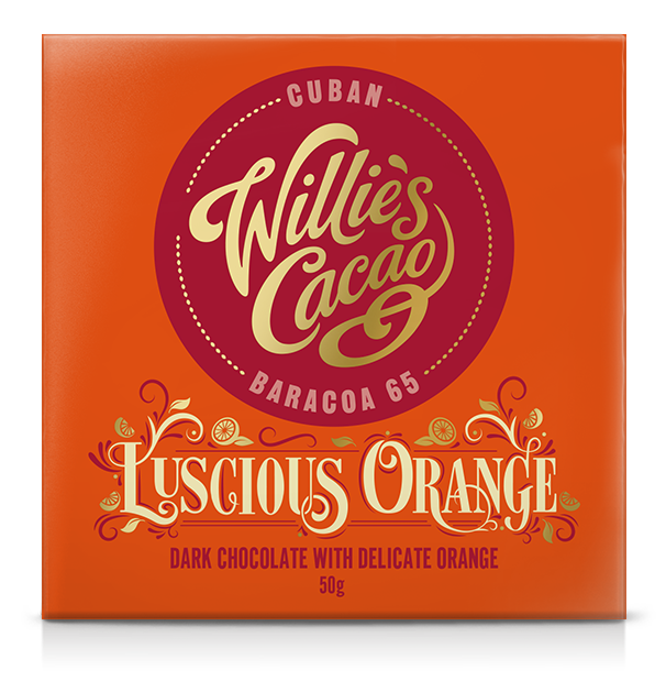 Luscious Orange. Dark chocolate with organge. Vegan. 50g bar