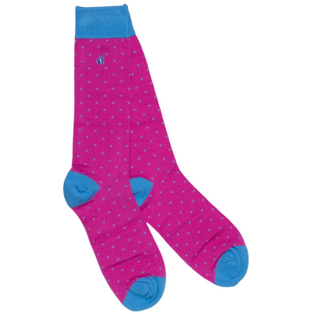 Spotted Blue Bamboo Socks UK 4-7