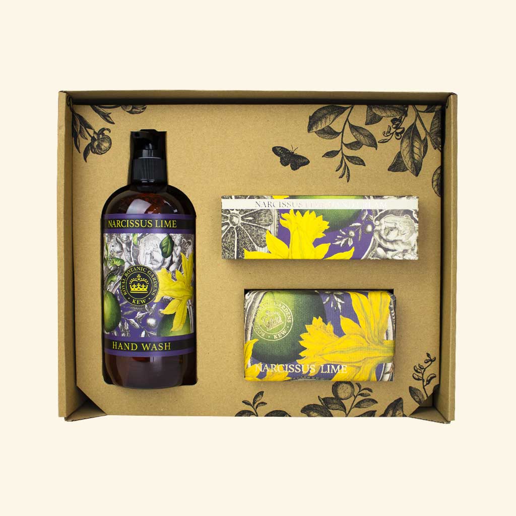 Kew Gardens Narcissus Lime Essential Hand Care Gift Box