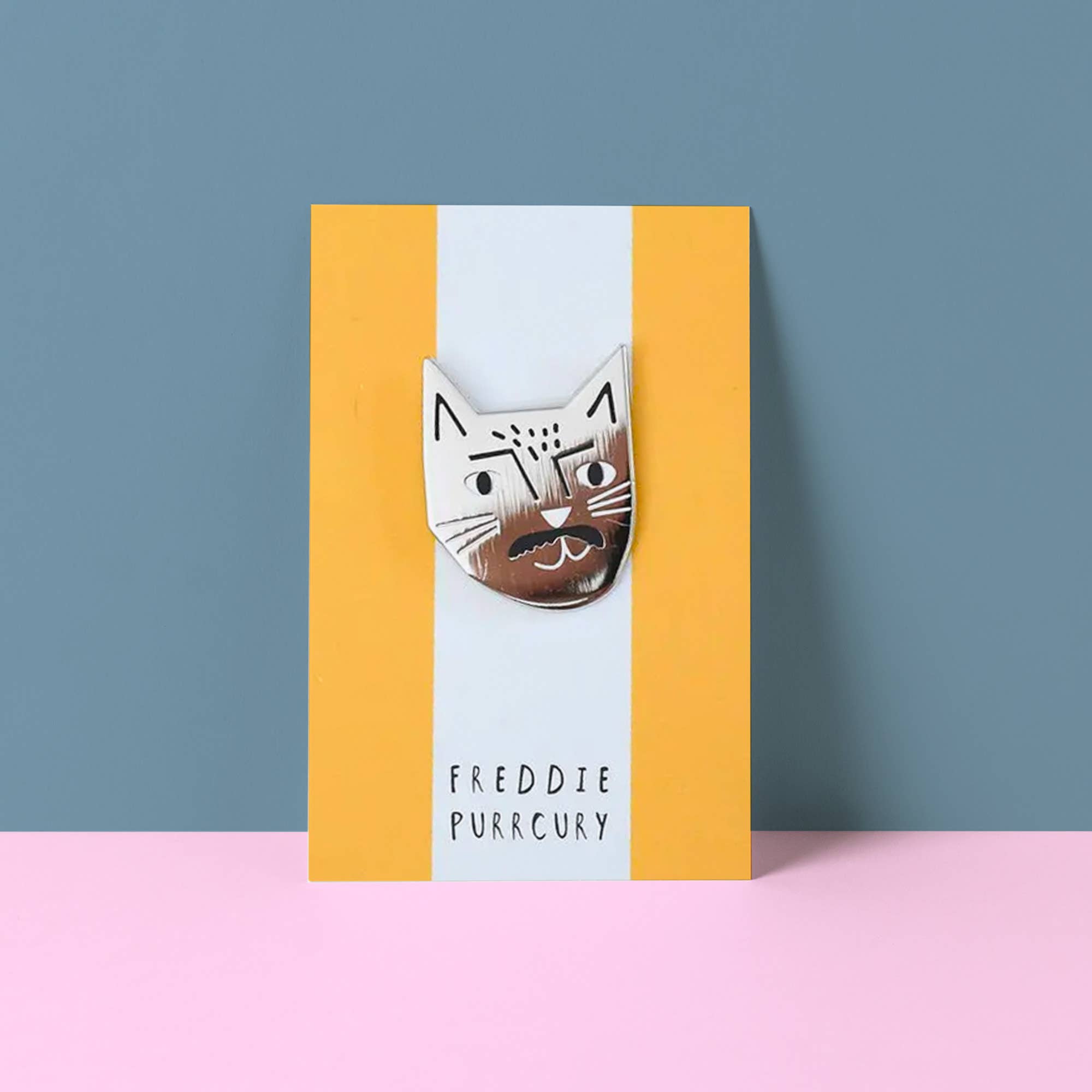 Freddie Purrcury Cat Musician Pin