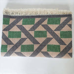 Carica l&#39;immagine nel visualizzatore di Gallery, Camden Soft Cotton Jacquard Throw: Bottle Green on Taupe
