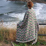 Load image into Gallery viewer, Camden Soft Cotton Jacquard Throw: Bottle Green on Taupe
