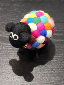 Sally Felt Wool Sheep - Rainbow