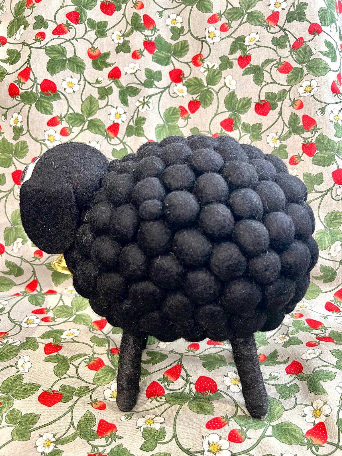 Big Barry Felted Wool Sheep - Black