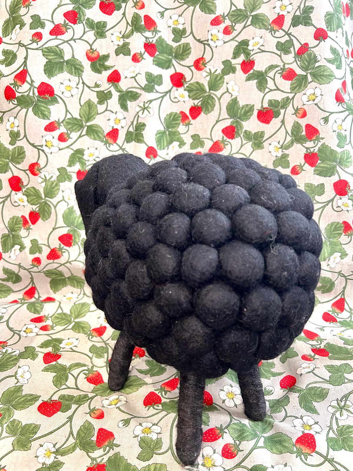 Big Barry Felted Wool Sheep - Black