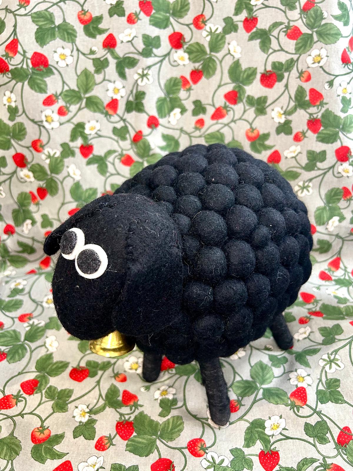 Big Barry Felted Wool Sheep - Black