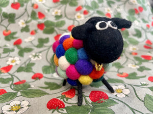 Sally Felt Wool Sheep - Rainbow