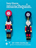 Laden Sie das Bild in den Galerie-Viewer, Mismatched Nutcracker Statement Earrings
