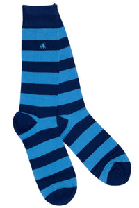 Sky Blue Striped socks size 7-11 SP093